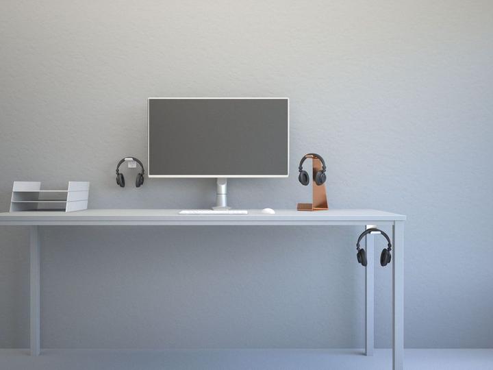 Actual product image Multibrackets Headphone holder table, aluminium, white, max 1 kg