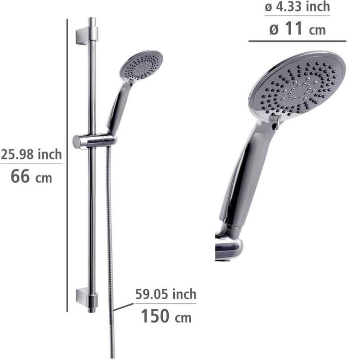 Immagine prodotto Wenko Set docciaYoung Line cromo (5 Tipi di raggi, 10 l/min)