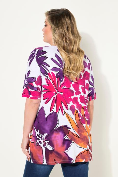 Immagine prodotto Miamoda T-Shirt, A-Linie, Blumen-Druck, V-Ausschnitt (44)