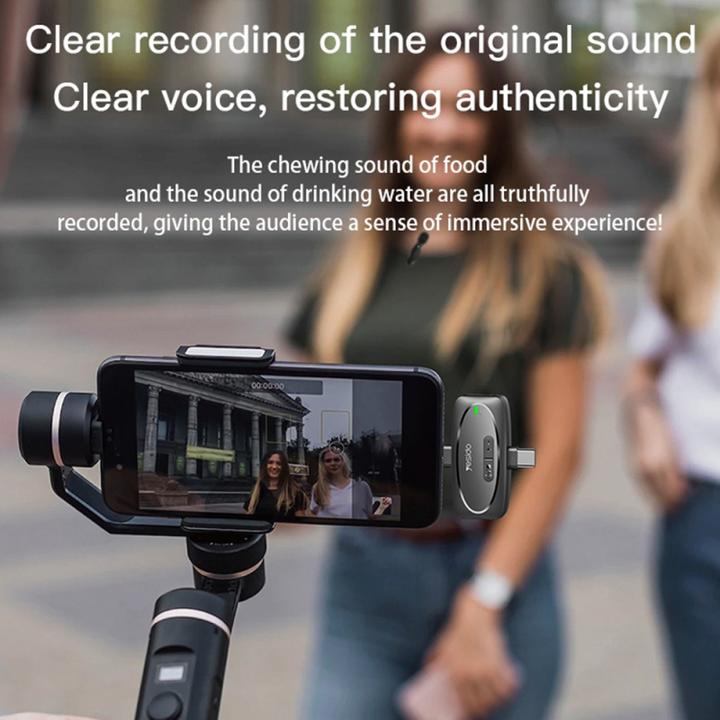 Produktbild Yesido Drahtloses MEMS-Mikrofon x 2 mit USB-C/Lightning-Sender