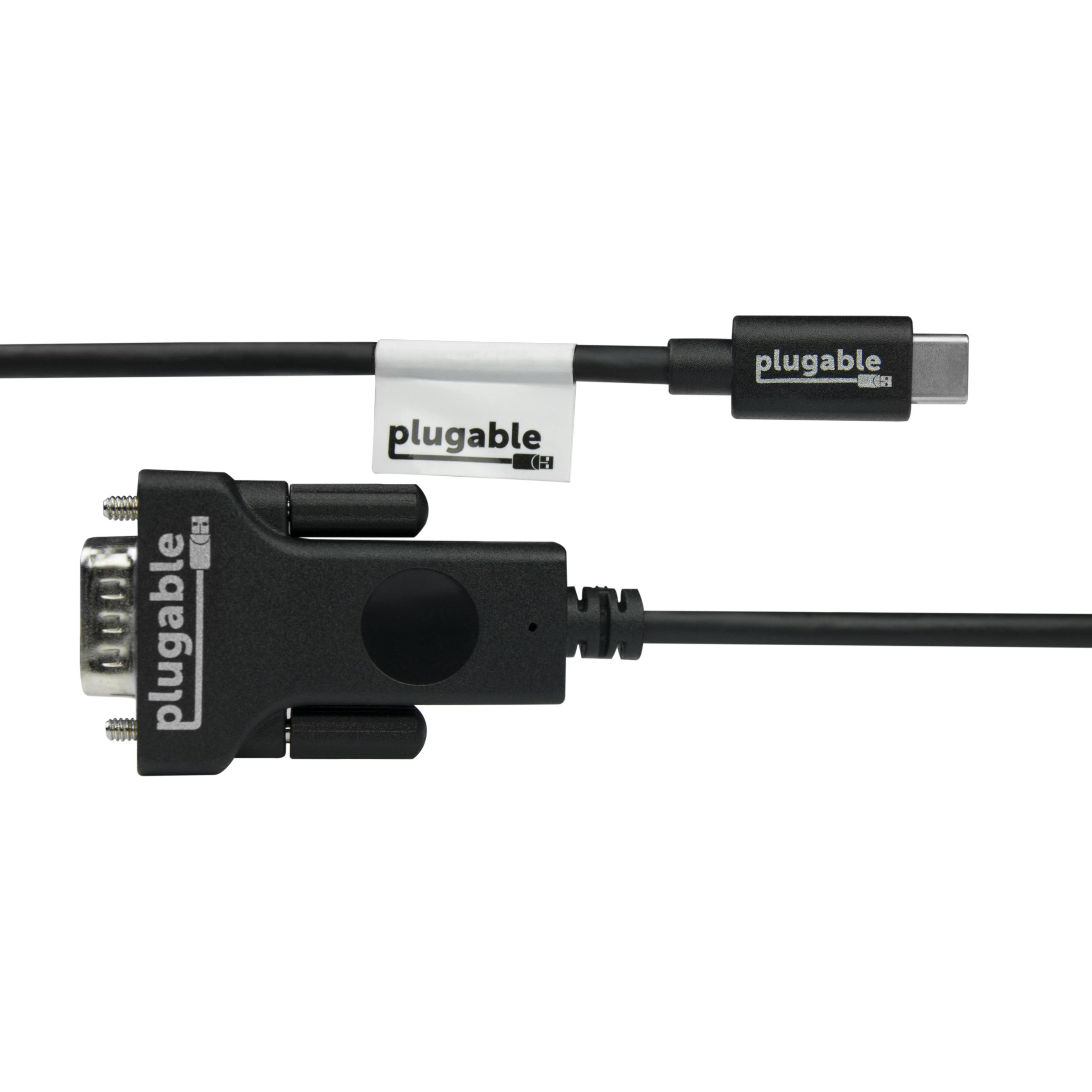 Thumbnail - Plugable USB C to VGA Cable (USB-C), Dockingstation + USB Hub, Schwarz