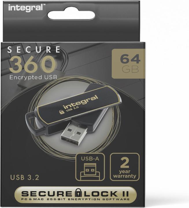 Produktbild Secure 360 Encrypted USB 3.0 USB-Stick USB Typ-A 3.2 Gen 1 (3.1 Gen 1) (64 GB, USB-A)