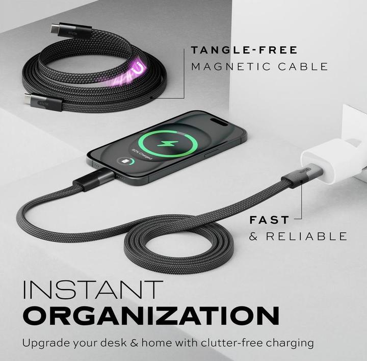 Image du produit Statik MagStack Slim Pro Cable (2 m, USB 2.0, 100 W)