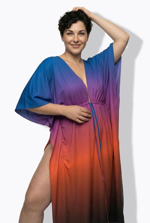 Actual product image Ulla Popken Palm Tree Gradient TIe Front Caftan (50, 52, 54, 56)