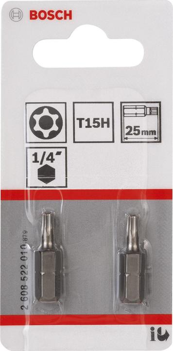 Actual product image Bosch Professional Zubehör T15H Security Torx® Screwdriver Bit Extra Hard (Hexagon socket TX, Hexagonal)