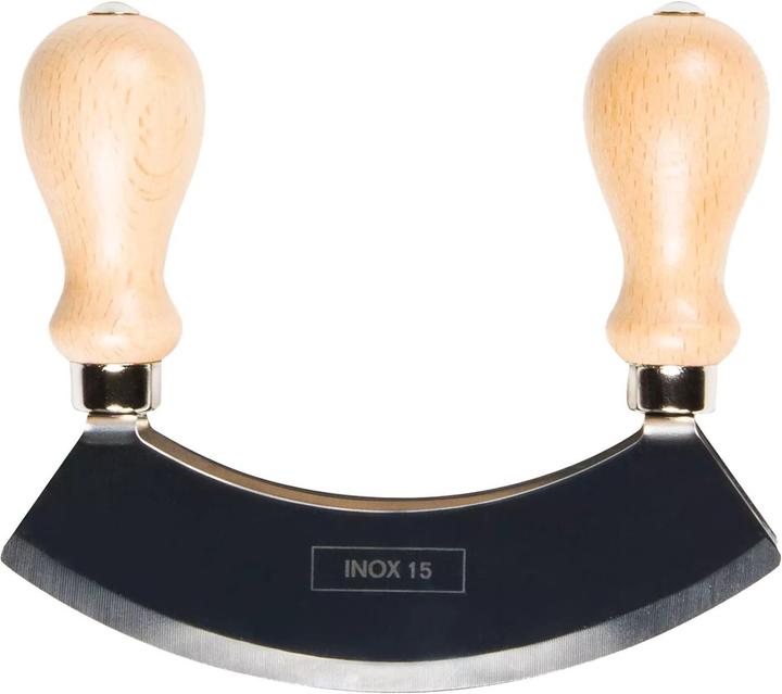 Produktbild Schwarz Kitchen Doppel-Wiegemesser mit Buchenholz-Griffen (15 cm)