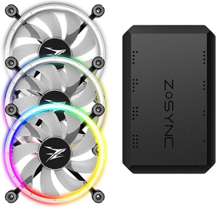 Actual product image Zalman 120mm ZM-LF120 ARGB Triple Pack incl. Controller (120 mm, 3 x)