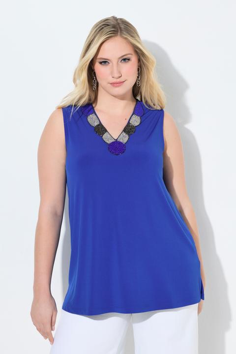 Actual product image Ulla Popken Beaded Neck Tank (42, 44)