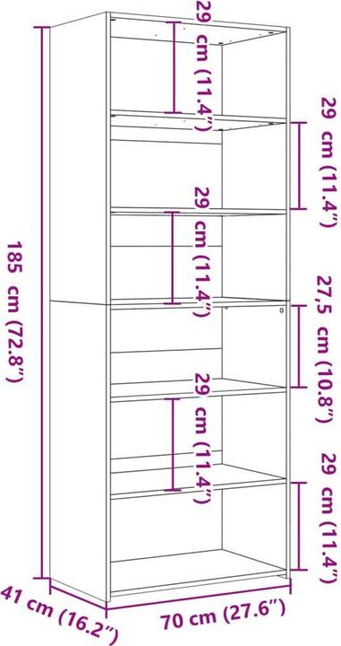 Image du produit vidaXL Highboard (70 x 41 x 185 cm)