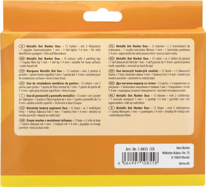 Actual product image Idena Metallic Dot Marker DUO 12 colours (12 x)