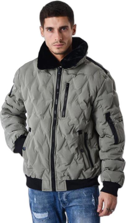 Project X Paris Daunenjacke mit Fliegerkragen und Pelzbesatz (L)