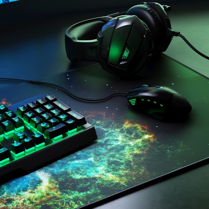 Produktbild CSL Gaming Mauspad, XXL Mausmatte 900 x 400mm, Präzision & Geschwindigkeit, Galaxie (XXL)