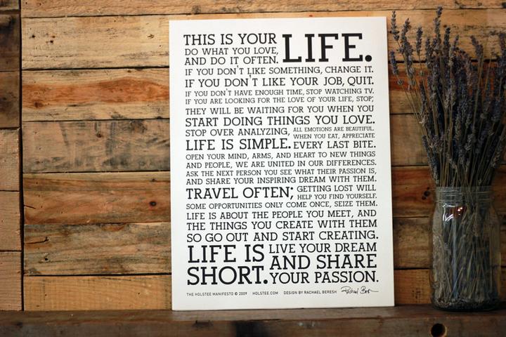Image du produit Holstee Poster S This Is Your Life 30.5x40.6cm