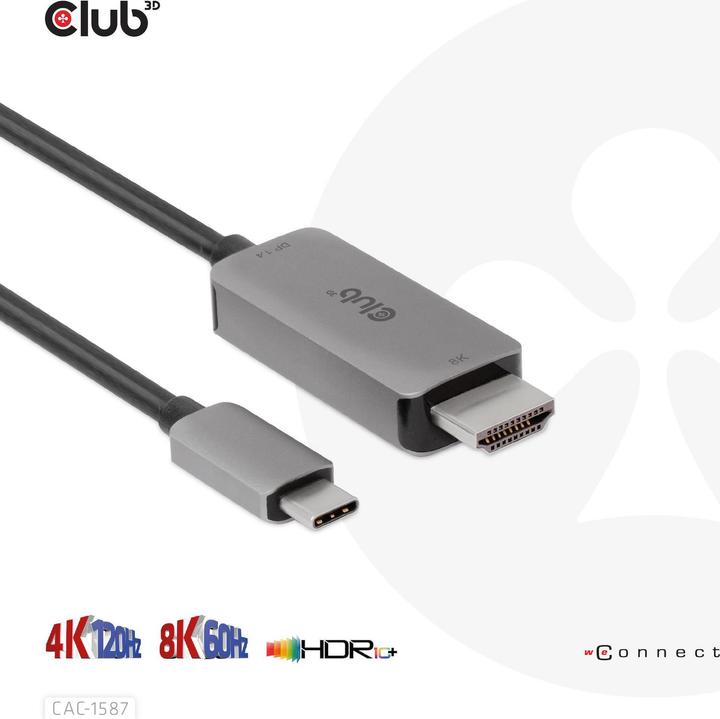 Image du produit Club 3D HDMI (type A) - USB C (3 m)