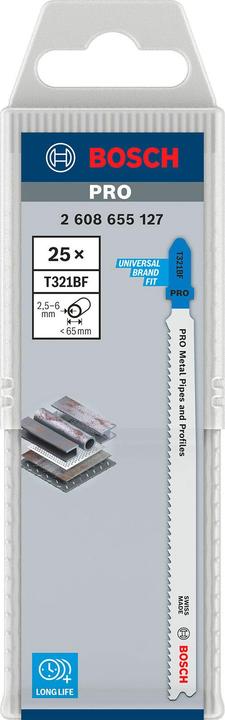 Produktbild Bosch Professional Zubehör PRO Metal Pipes and Profiles T321BF Stichsägeblatt, 132 mm, 25-tlg.