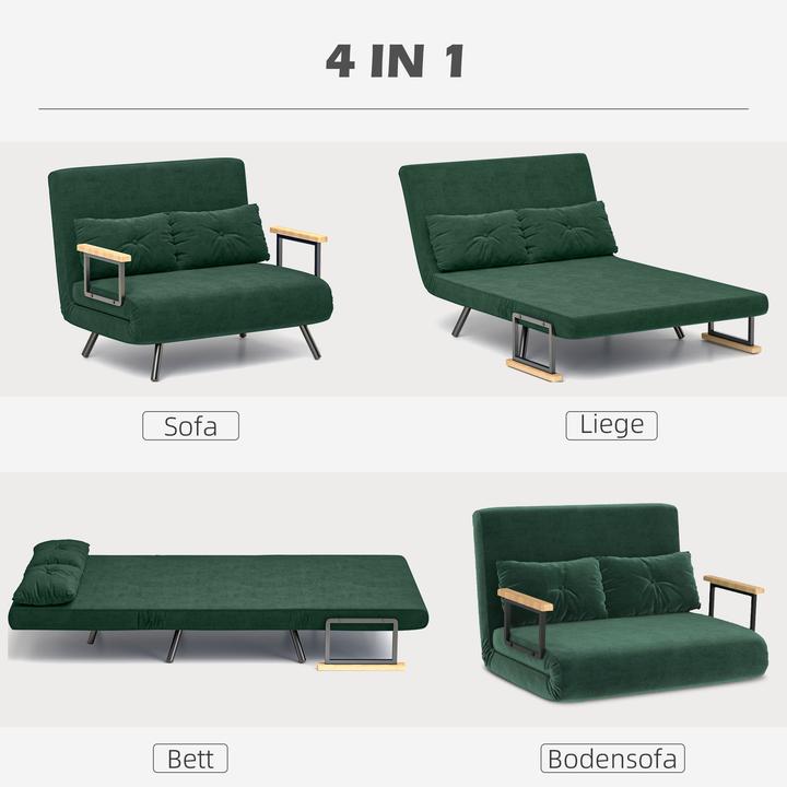 Produktbild Homcom Schlafsofa Stahl, Polyester Grün