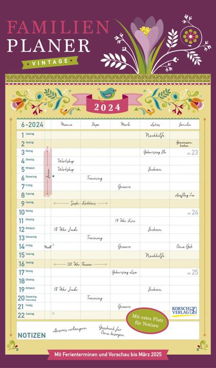 Produktbild Familienplaner Vintage 2024