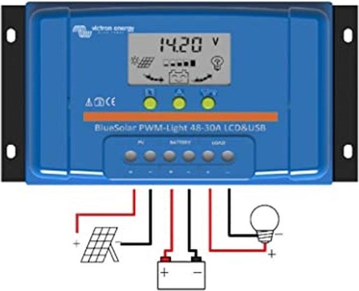 Image du produit Victron Energy Blue-Solar PWM-LCD&USB Régulateur de charge PWM 12 V, 24 V, 48V 20A