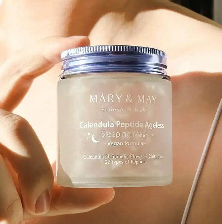 Produktbild Mary&May Vegan Calendula Peptide Ageless Sleeping Mask 110g Deep Hydration with Calendula Petals and 25 Types