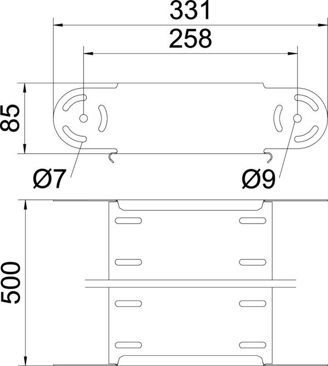 Produktbild OBO Bettermann OBO RGBEV 850 FT 85x500mm Gelenkbogen-Element vertikal (8.50 cm)