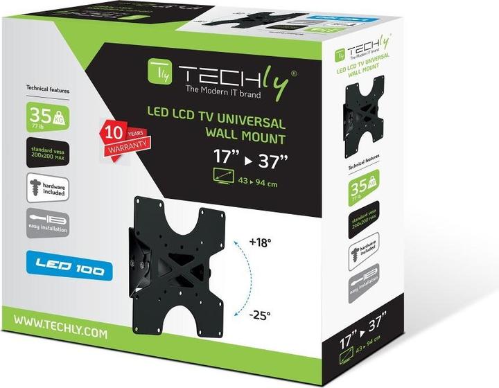 Produktbild Techly Tiltable Wall Bracket (Wand, 37", 35 kg)