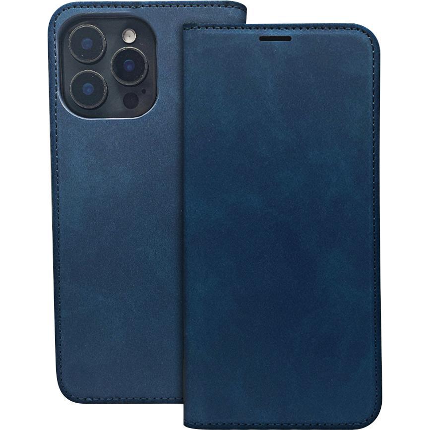 OEM Smart Suede Tasche für Motorola Moto E13 navy blau (Motorola Moto E13), Smartphone Hülle, Blau