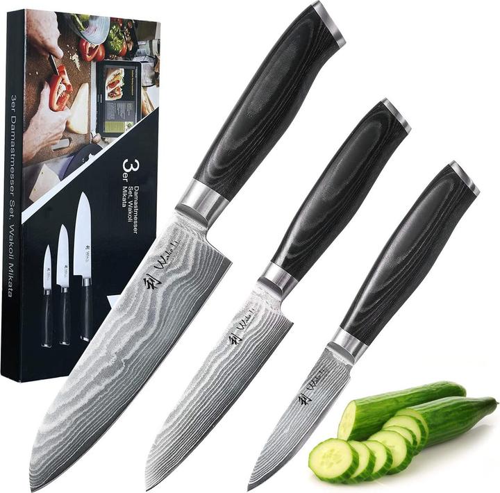 Actual product image Wakoli Damascus knife (16 cm)