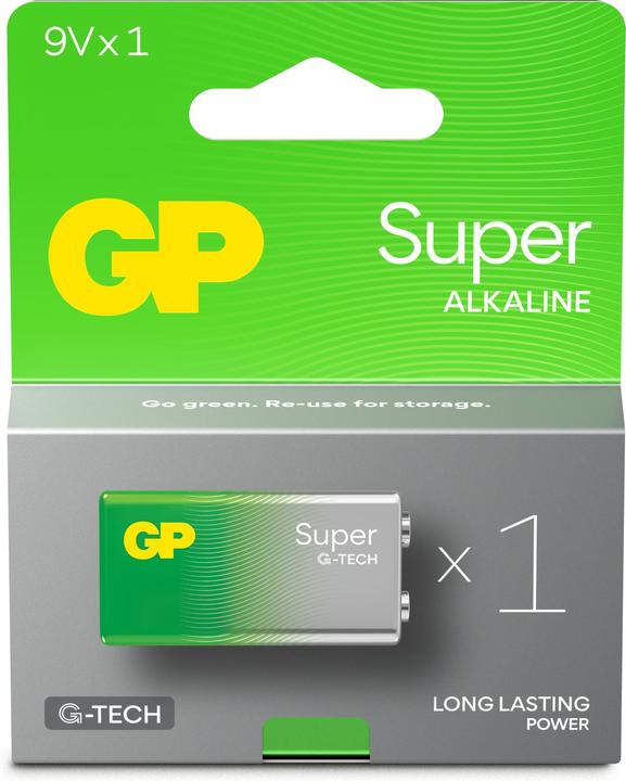 Immagine prodotto GP Batteries GP Super Alkaline 9V Blocco 6LR61 Nuovo 0301604AETA-B1 (1 pz., AA)