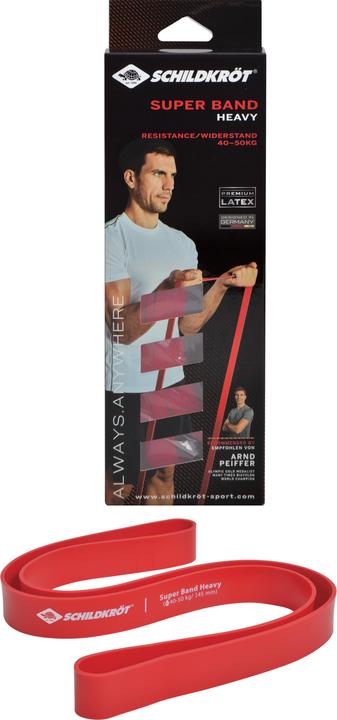 Actual product image Schildkröt Super Band Heavy, 45 mm, red resistance band made of premium latex, easy transport (2.08 m, Strong)
