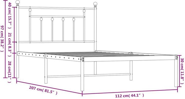 Produktbild vidaXL Bettgestell (107 x 203 cm)