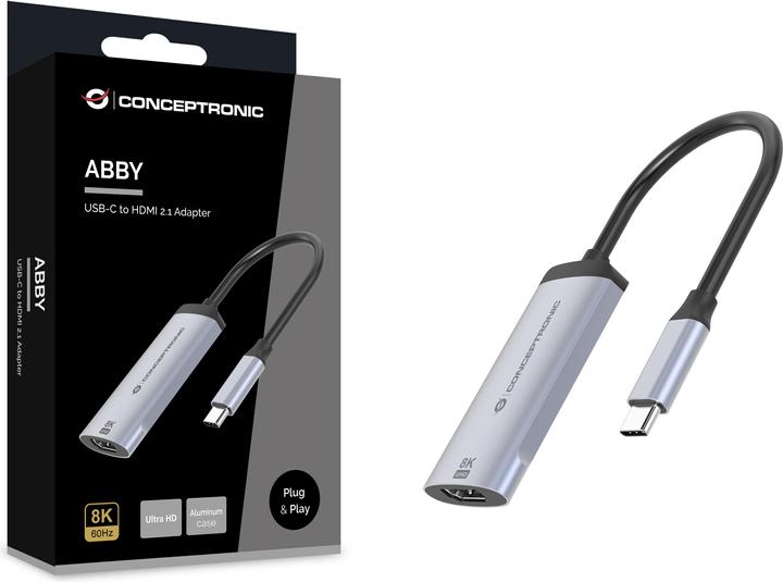 Actual product image Conceptronic Adapter USB-C -> 2.1 HDMI Adapter 8K 60Hz grey (HDMI, 3.02 cm)