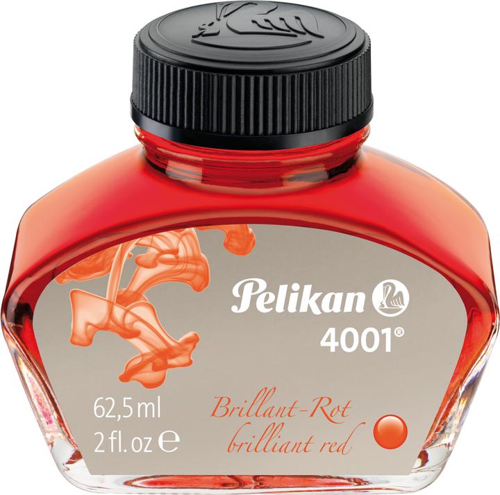 Pelikan Tinte 4001 im Glas, rot, Inhalt: 62,5 ml (Rot, 1 Stk.)
