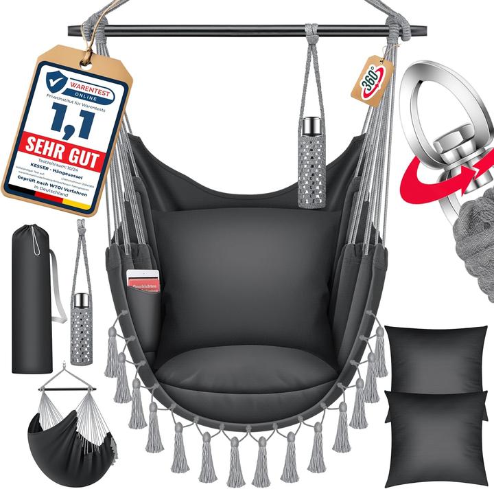 Kesser Hängesessel Safari XXL mit Zubehörset (150 kg)