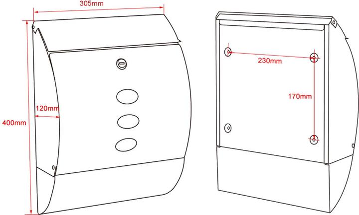 Actual product image Wiltec Design Mailbox V18 Letterbox Postbox Pillar Letter Mail Post Box