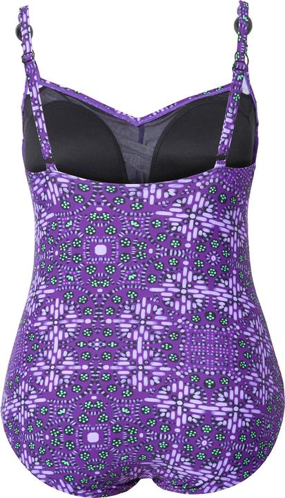 Image du produit Ulla Popken Maillot de bain à bonnets souples, effet drapé et perles fantaisie, matières recyclées (46)