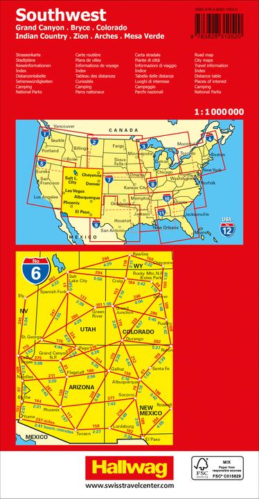 Produktbild USA (Southwest), Southern Rockies - Canyon Country, Road Guide Nr. 6, Strassenkarte 1:1Mio