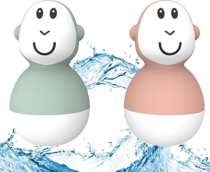 Actual product image Matchstick Monkey bath toys BATHTIME, 2 pcs., Mint and pink, 12 months +, MM-B-WB-004