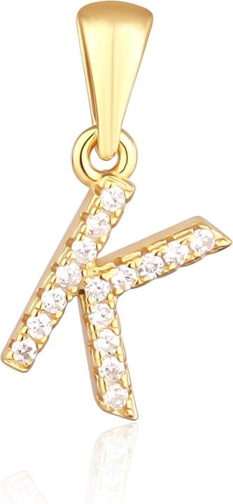 JVD Gold-plated pendant with zircons letter "K" SVLP0948XH2BIGK