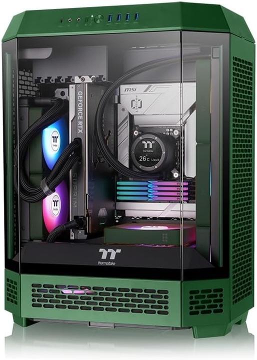 Actual product image Thermaltake TT CT140 EX Reverse ARGB PC Cooling Fan 3 Pack Racing Green (140 mm, 3x)