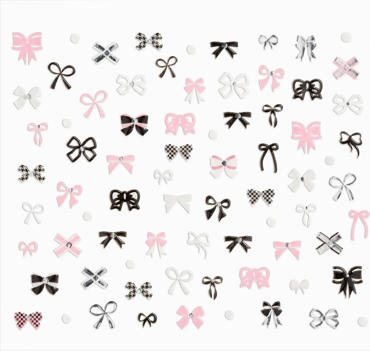 Produktbild essence Nagelsticker Put a bow on it (Nagelkleber, Schwarz, Weiss, Rosa)