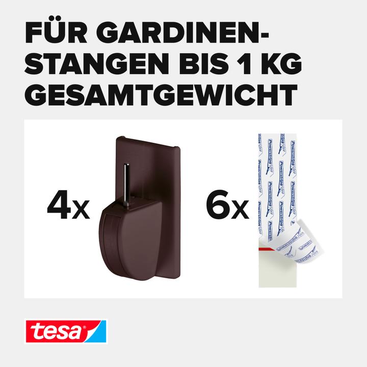 Image du produit tesa Crochets de rideaux marron (4 pcs.)