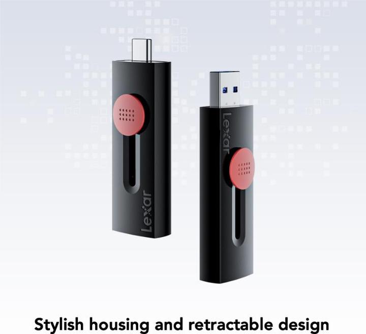 Image du produit Lexar LECTEUR DE MÉMOIRE FLASH USB3.2/256GB LJDD300256G-BNBNG (256 Go, USB-A, USB-C)