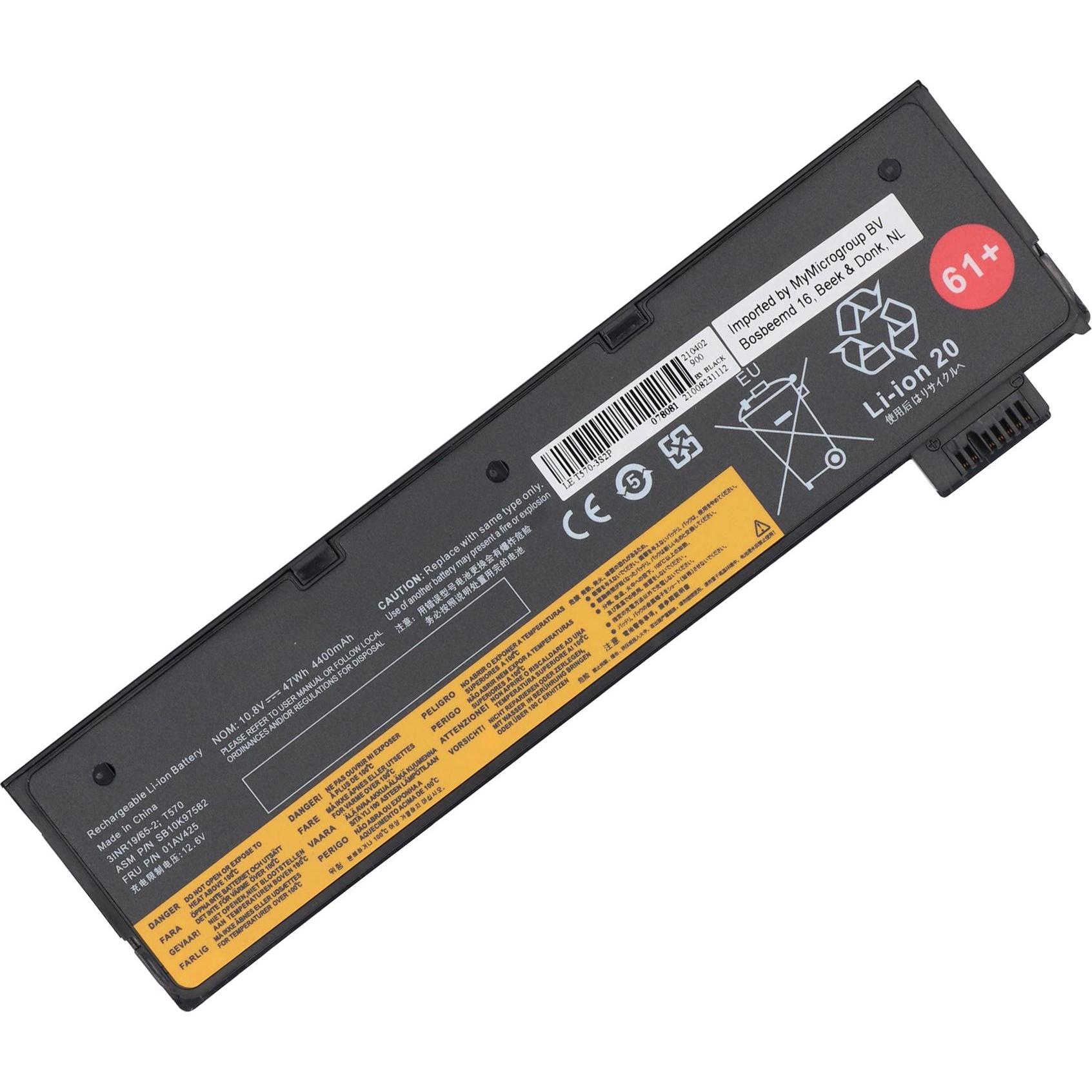 AGI Akku kompatibel mit Lenovo 20H9003BCD (1 Zellen, 4400 mAh), Notebook Akku, Schwarz