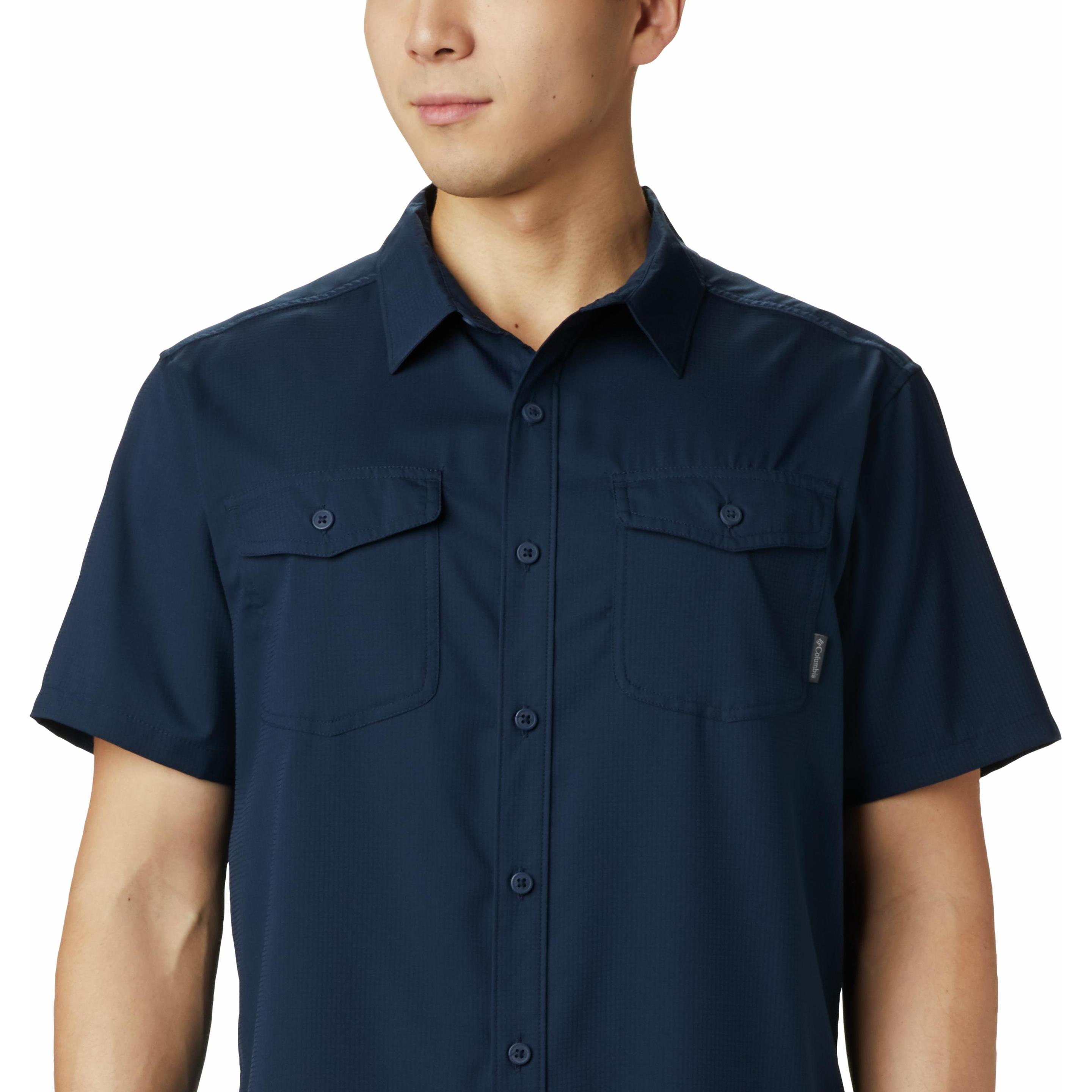 Columbia, Herren, Hemd, Utilizer II Solid Kurzärmeliges Hemd für Herren, Blau, (L)