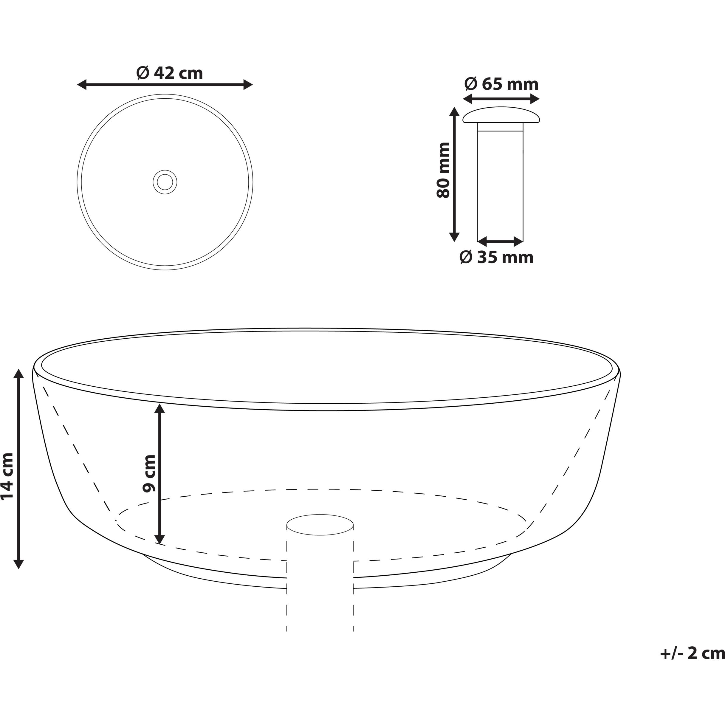 Thumbnail - Beliani, Waschbecken, Hopi (420 mm, 420 mm)