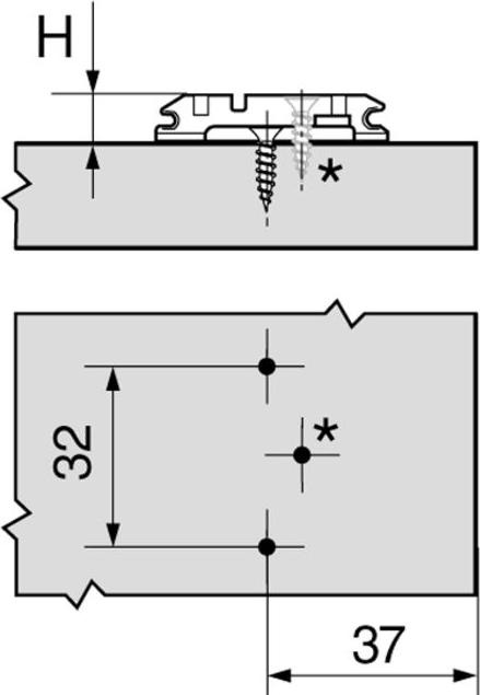 Actual product image Blum Cross mounting plates
