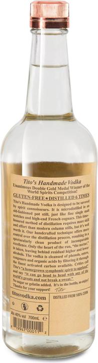 Produktbild Tito's Handmade Vodka Handmade Vodka (1 x 70 cl)