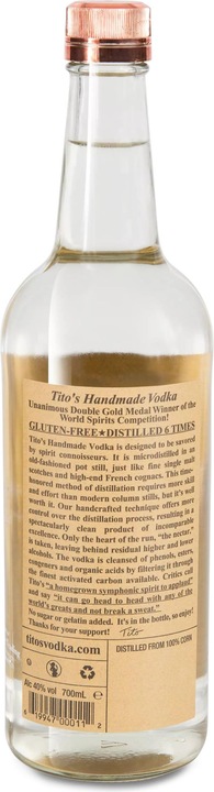 Actual product image Tito's Handmade Vodka Handmade Vodka (1 x 70 cl)