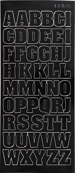 Image du produit Creativ Company Autocollant grandes lettres majuscules noir, 1 feuille