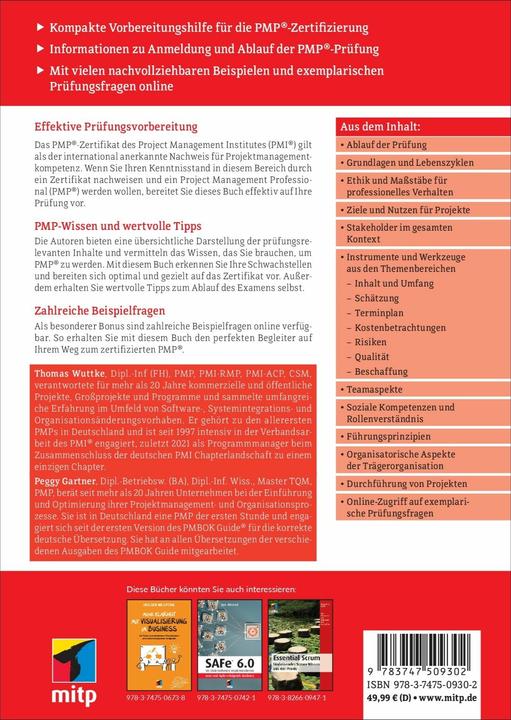 Actual product image Das PMP-Examen (German, Thomas Wuttke, Peggy Gartner, 2024)